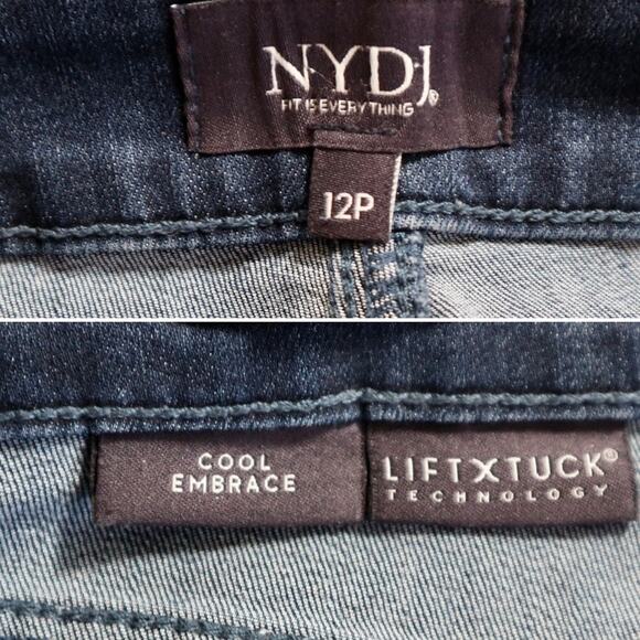 NYDJ Size 12 Petite Marilyn Straight Crop Jeans Mesquite Blue Wash - Picture 12 of 12